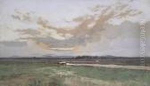 On The 'break-o'-day' Plains, Tasmania (sunset After A Storm)