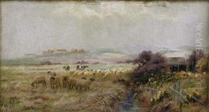 A Landscape With Chickens, Cattle And Sheep