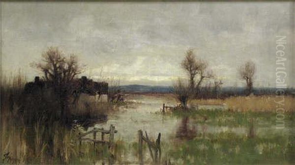 A River Landscape With Buildings - view 1
