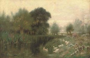 Ducks On A River by Sidney Pike