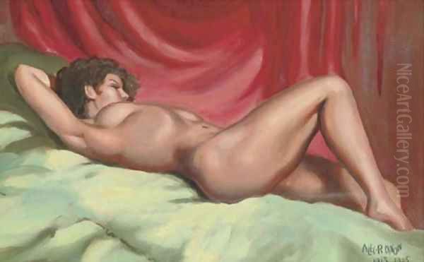 Nude reclining on a couch - view 1