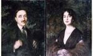 Deux Portraits (homme Et Femme) by Leopold Pilichowski