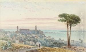 Views On The Mediterranean Coast, Thought To Be Cannes by Henry Pilleau