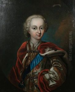 Portrait Of Christian Vii Of Denmark Wearingthe Order Of The Elephant, In A Painted Oval