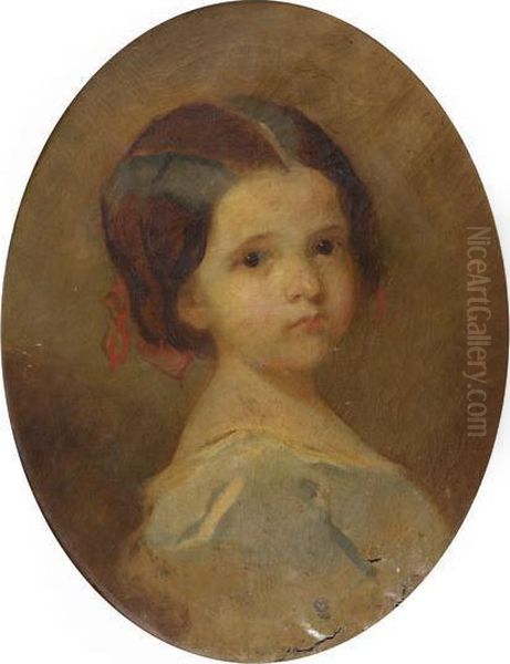 Portrait De Jeune Fille Au Ruban Rouge - view 1