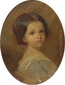 Portrait De Jeune Fille Au Ruban Rouge