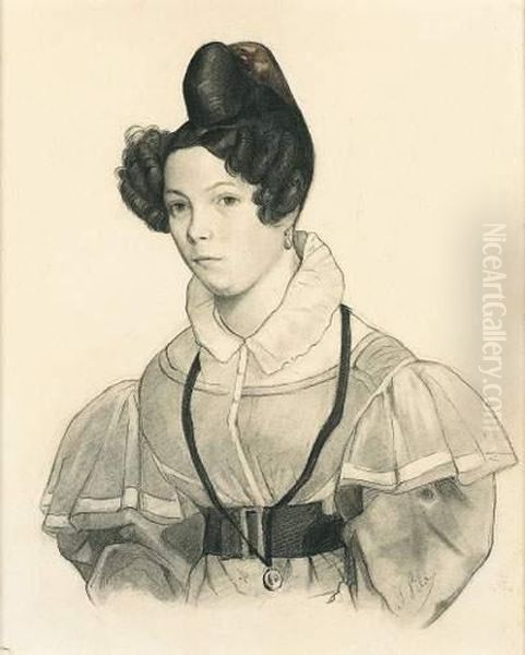 Portrait De Jeune Femme En Buste - view 1