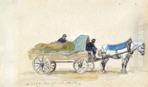Soldiers In A Horsedrawn Carriage by Isidore Alexandre Augustin Pils