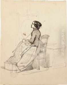 Louise Becq De Fouquieres Painting A Portrait At An Easel