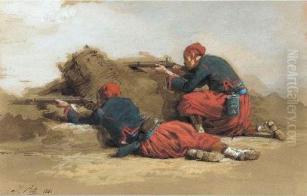 Two Zoaves At Battle - view 1