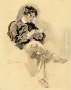 Young Man Reading by Isidore Alexandre Augustin Pils