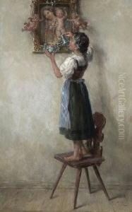 Madchen Beim Nachfullen Eines
Ollichtes by Otto Piltz