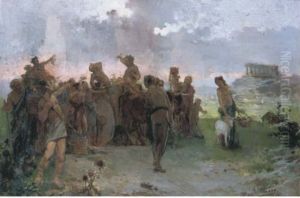 Alegoria Sobre La Vendimia by Ignacio Pinazo Camarlench