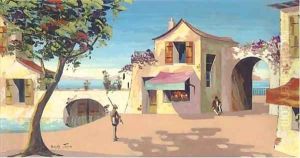 A quiet village on the coast by Charles D'Oyly