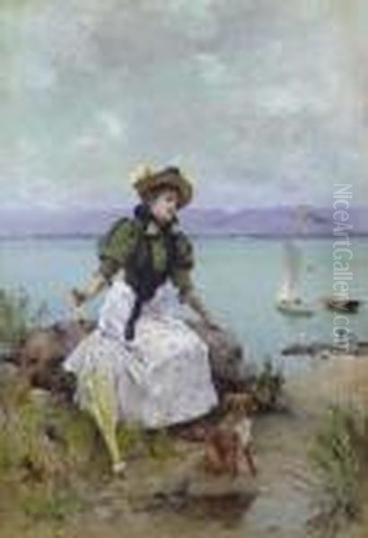 A Young Girl With A Parasol - view 1