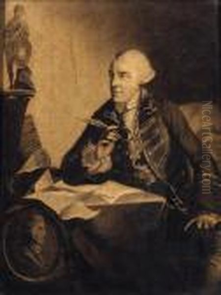 Portrait Of John Wilkes, Small 
Three-quarter-length, Seated At Hisdesk, With A Medallion Bust Of 
Hampden To His Left - view 1