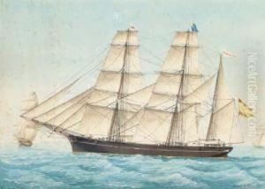 The Spanish Polacca-barque by Jose Pineda Guerra