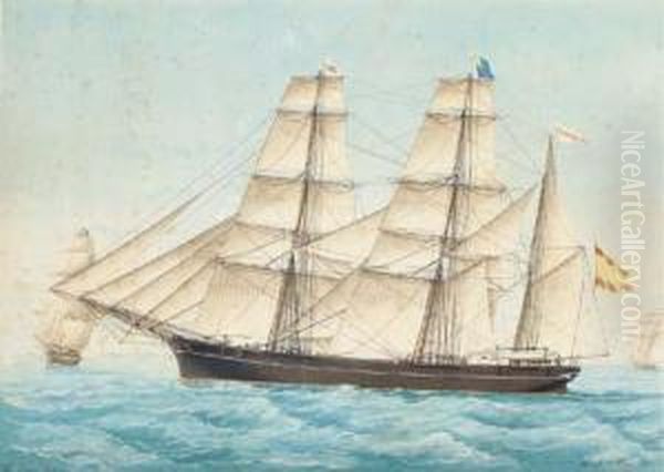 The Spanish Polacca-barque Frasquita Flying Her Number Off Thespanish Coast - view 1