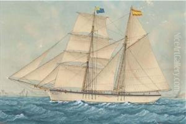 The Polacca-schooner Maria Amidst Small Craft Off The Spanishcoast - view 1