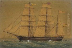 The Spanish Barque Reusense Of Tarragona Amidst Other Shipping Atsea