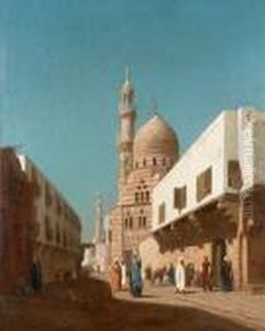 The Qa'it Bey Mosque, Cairo by Louis-Emile Pinel De Grandchamp