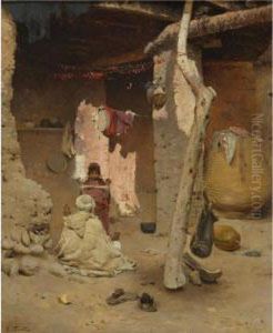 Preparing The Wool by Gustave Nicolas Pinel
