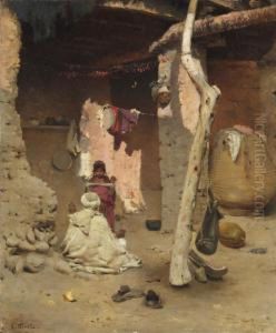 Preparing The Wool by Gustave Nicolas Pinel