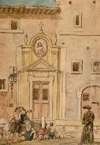 Mendicanti Alle Porte Di Una Chiesa Mendicanti Alle Porte Di Una Chiesa