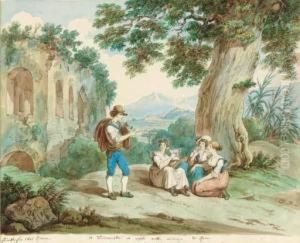 Le Vendemmiatrici In Ripolo, Nelle Vicinanze Di Roma by Achille Pinelli