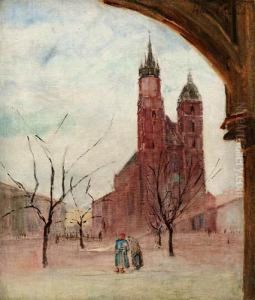 Widok Na Kosciol Mariacki W Krakowie by Ignacy Pinkas