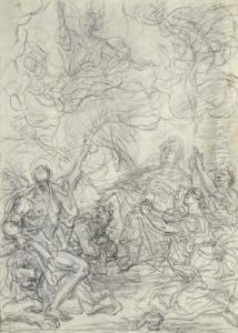 Assunzione Della Vergine (retro); Tobiolo E L'angelo (verso) by Paolo Girolamo Piola