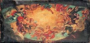 Gloria Angelica Con La Colomba Dello Spirito Santo by Paolo Girolamo Piola