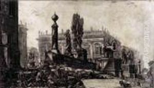 Veduta Del Campidoglio Di Fianco by Giovanni Battista Piranesi