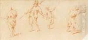 Etudes De Quatre Personnages En Pied