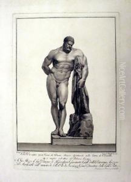 Ercole In Riposo, Opera Greca Di
 Glicone Stenese Difsotterrato Nelle Terme Di Caracalla, Che Si Ammira 
Nell'atrio Di Palazzo Farnese - view 1
