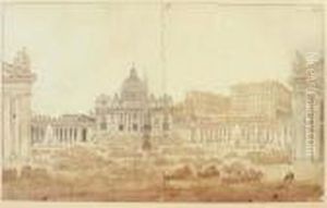 Piranese Fils : Ceremonie Religieuse Place Saint Pierre De Rome by Giovanni Battista Piranesi