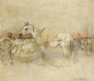 Sketch Of A Moorish Pack Horse by George Pirie