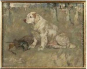 Clumber Spaniel With Pheasant by George Pirie