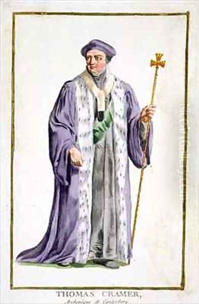 Thomas Cranmer 1489-1556 Archbishop of Canterbury 1533-56 from Receuil des Estampes representant les Rangs et les Dignites suivant le Costume de toutes les Nations existantes - view 1