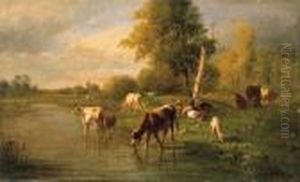 Armenti Al Pascolo by Carlo Pittara