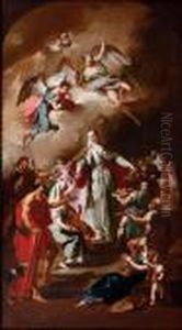 Saint Elizabeth Of Thuringia Distributing Alms by Sebastiano Ricci