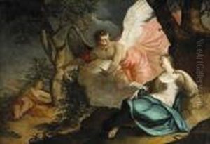 An Angel Appears To Hagar And Ishmael by Sebastiano Ricci