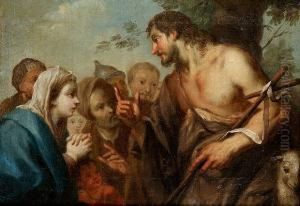 Saint John The Baptist Preaching To The Multitude by Sebastiano Ricci