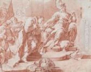 Die Enthaltsamkeit Des Scipio by Giovanni Battista Pittoni the younger