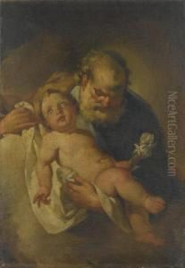 San Giuseppe E Gesu Bambino by Giovanni Battista Pittoni the younger