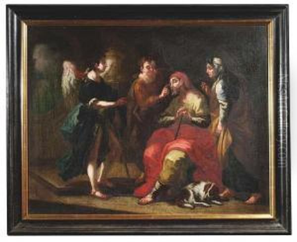 Tobias Accompanied By The Archangel Raphael Heals His Blind Father. Oil/canvas/canvas - view 1