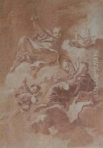 Triumphant Female Figures With Putti by Giovanni Battista Pittoni the younger