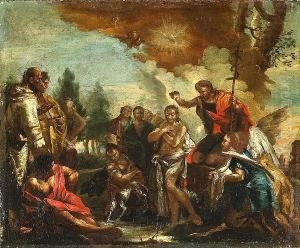 The Baptism Of Christ by Giovanni Battista Pittoni the younger