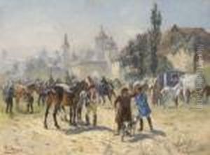 Pferdemarkt In Rothenburg O. D.
 T.