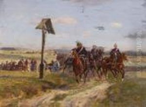 Artillerie Am Wegkreuz.